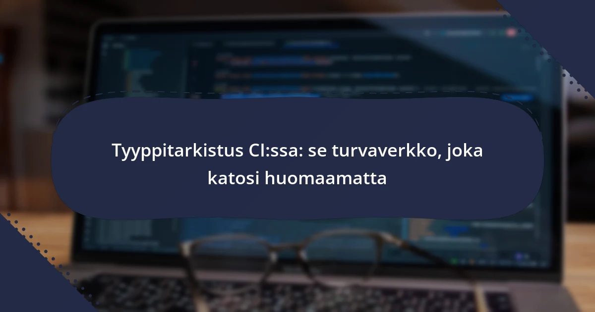 Tyyppitarkistus CI:ssa: se turvaverkko, joka katosi huomaamatta